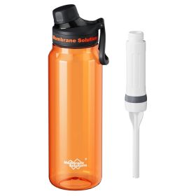 1060mL Water Filter Bottle, 4Stage F Daily Hydration Travel, Orange Translucent