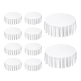 White Round Tablecloths 10 Pack, 120 Inches in Diameter, Stain- & Wrinkle- Resistant, Machine Washable Table Clothes