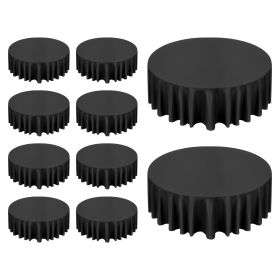 Black Round Tablecloths 10 Pack, 120 Inches in Diameter, Stain- & Wrinkle- Resistant, Machine Washable Table Clothes