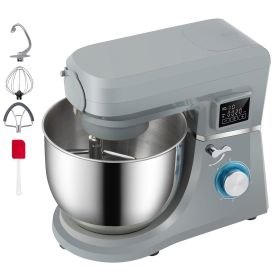 5 IN 1 Stand Mixer, 660W Tilt-Head Multifunctional Electric Mixer with 6 Speeds LCD Screen Timing, 7.4 Qt Stainless Bowl, Dough Hook, Flat Beater