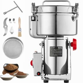 2500g Electric Grain Mill Grinder, High Speed 3400W Commercial Spice Grinders, Stainless Steel Pulverizer Powder Machine