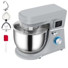 Stand Mixer, 660W Electric Dough Mixer with 6 Speeds LCD Screen Timing, Tilt-Head Food Mixer with 7.4 Qt Stainless Steel Bowl, Dough Hook, Flat Beater