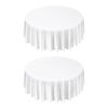 White Round Tablecloths 2 Pack, 120 Inches in Diameter, Stain- & Wrinkle- Resistant, Machine Washable Table Clothes
