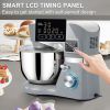 5 IN 1 Stand Mixer, 660W Tilt-Head Multifunctional Electric Mixer with 6 Speeds LCD Screen Timing, 7.4 Qt Stainless Bowl, Dough Hook, Flat Beater
