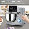 Stand Mixer, 660W Electric Dough Mixer with 6 Speeds LCD Screen Timing, Tilt-Head Food Mixer with 7.4 Qt Stainless Steel Bowl, Dough Hook, Flat Beater