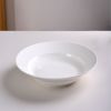 White Dinner Plates Set of 6, 9 Inch Salad Serving Modern Round Dishes - Dishwasher, Microwave, Oven Safe, Scratch Resistant, Smooth Glaze