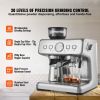 Espresso Machine with Grinder, 15 Bar Semi-Automatic Espresso Coffee Maker with Milk Frother Steam Wand