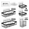 Heavy Duty Bathroom Accessories Organizer No Drilling Wall Mounted Shower Organizer, 5 Pack, Black