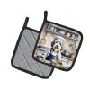 Old English Sheepdog The Chef Pair of Pot Holders Kitchen Heat Resistant Pot Holders Sets Oven Hot Pads for Cooking Baking BBQ, 7 1/2 x 7 1/2