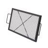 X-Marks Fire Pit Grill Grate, Rectangle Cooking Grate, Heavy Duty Steel Campfire BBQ Grill Grid with Handle & Support X Wire