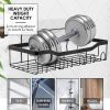 Heavy Duty Bathroom Accessories Organizer No Drilling Wall Mounted Shower Organizer, 5 Pack, Black
