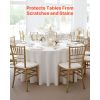 White Round Tablecloths 6 Pack, 132 Inches in Diameter, Stain- & Wrinkle- Resistant, Machine Washable Table Clothes