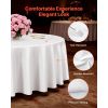 White Round Tablecloths 6 Pack, 132 Inches in Diameter, Stain- & Wrinkle- Resistant, Machine Washable Table Clothes