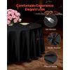 Black Round Tablecloths 10 Pack, 120 Inches in Diameter, Stain- & Wrinkle- Resistant, Machine Washable Table Clothes