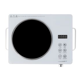 3500W Electric Single Ceramic Stove Electric Cooktop Hot Plate Infrared Countertop Burner with 12 Power & Temperature Levels 0-3H Timer Portable Handl (Option: SingleBurnerWhite)