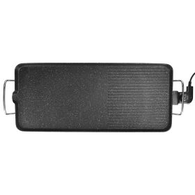 1500W Electric Barbecue Grill Hot Plate Cooking BBQ Griddle Non-Stick Table Top Grill Griddle for Indoor Outdoor Camping Picnic (Option: ElectricGriddleL)