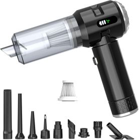 Handheld Car Vacuum Cleaner, 25000PA Strong Cyclonic Suction Portable Mini Vacuum Cordless with Digital Display Lightweight Handheld for Pet Hair, Car (Color: Silver)