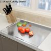 Stainless Steel Cutting Boards for Kitchen, Lipped stainless steel cutting board. Large cutting board suitable for meat, fruits, vegetables, bread