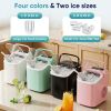 Desktop ice maker, with movable handle, can produce 9 ice balls in 6 to 8 minutes, equipped with a basket and a spoon