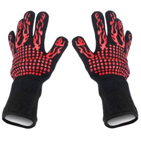 BBQ Gloves 1472°F Heat Resistant Grill Gloves Anti-slip Carbon Fiber BBQ Gloves Oven Gloves Mitts For Barbecue Cooking Baking Welding Cutting (Option: BBQGlovesRed)
